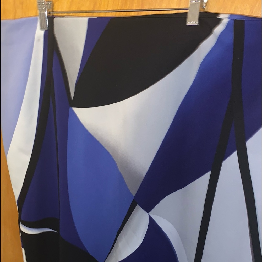 Blue multi colored pencils skirt